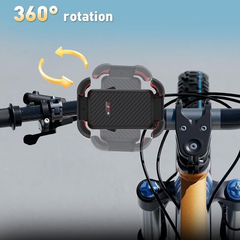 Bike Phone Holder, Motorcycle Phone Mount, Handlebar Phone Mount for Bicycle Scooter, Bike Accessories Compatible with 4.7"~6.7" iPhone, All Smartphones, Red in Saudi Arabia