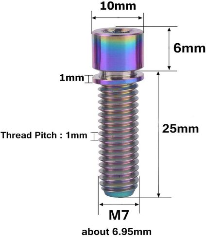 Titanium Bolt M7 x 20mm 25mm with Washers Allen Head for Bicycle Stem Scewrs 4Pcs in Saudi Arabia