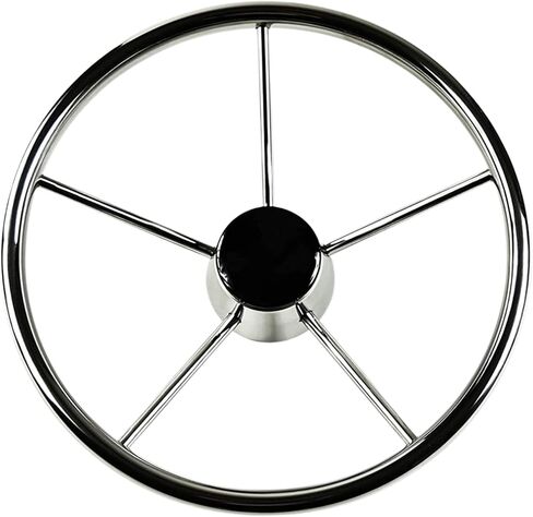 MARINE CITY Black Foam Grip Boat Stainless Steel Steering Wheel with Knob 11 Inches Diameter for Marines – Boats – Yachts (Pack of 1) in Saudi Arabia