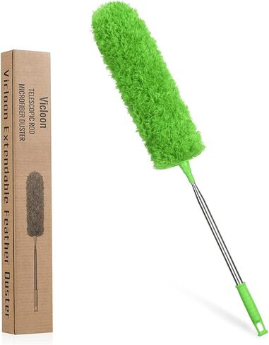 Vicloon Dusters with Extension Pole to 100inch, Cleaning Tools for Ceiling Fan Cleaner Duster Duster Cobweb Duster Car Duster Exterior, Bendable Head Feather Duster in Saudi Arabia