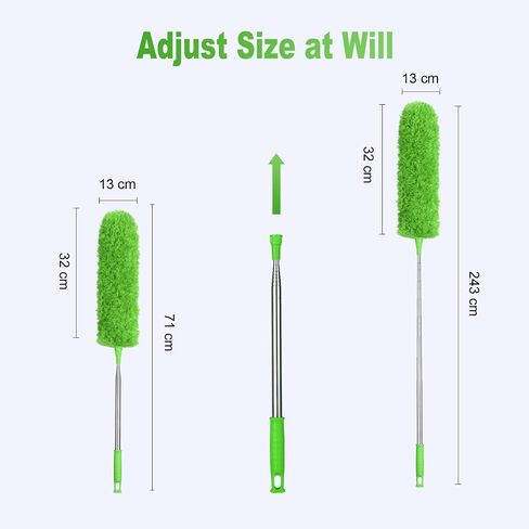 Vicloon Dusters with Extension Pole to 100inch, Cleaning Tools for Ceiling Fan Cleaner Duster Duster Cobweb Duster Car Duster Exterior, Bendable Head Feather Duster in Saudi Arabia