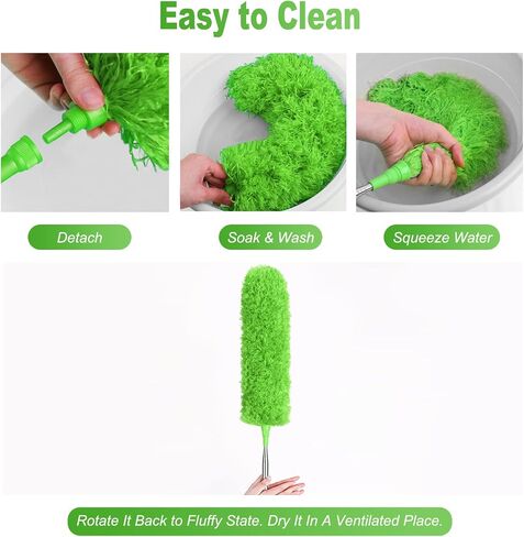 Vicloon Dusters with Extension Pole to 100inch, Cleaning Tools for Ceiling Fan Cleaner Duster Duster Cobweb Duster Car Duster Exterior, Bendable Head Feather Duster in Saudi Arabia