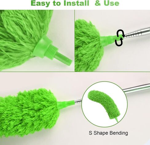 Vicloon Dusters with Extension Pole to 100inch, Cleaning Tools for Ceiling Fan Cleaner Duster Duster Cobweb Duster Car Duster Exterior, Bendable Head Feather Duster in Saudi Arabia