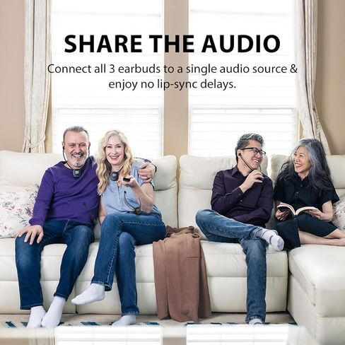 Avantree HT381 - Wireless TV Earbuds Headphones for Seniors and Hard of Hearing, Voice Clarification, L/R Balance Volume Control, Ambient Mode, Connect Both Digital & Analog Televisions in Kuwait