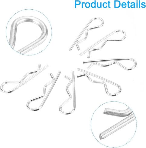 UXCELL 15PCS 3MMX60MM 304 FESTER RPING RPING COTTER PINS ، R CLIPS COTTER PIN SPRING FARDER للأجهزة المنزلية ، والمعدات الرياضية ، وإصلاح ميكانيكا السيارات (الفضة) in Saudi Arabia