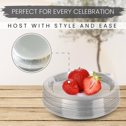 6 Inch Clear Plastic Plates 100 Bulk Pack - Disposable Cake Plates for Dessert & Appetizers, BBQ, Party, Travel and Events, Microwavable Recyclable in Saudi Arabia