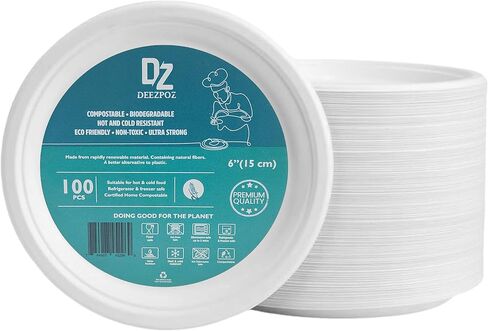 6 Inch Clear Plastic Plates 100 Bulk Pack - Disposable Cake Plates for Dessert & Appetizers, BBQ, Party, Travel and Events, Microwavable Recyclable in Saudi Arabia