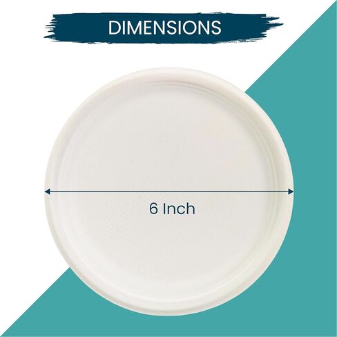 6 Inch Clear Plastic Plates 100 Bulk Pack - Disposable Cake Plates for Dessert & Appetizers, BBQ, Party, Travel and Events, Microwavable Recyclable in Saudi Arabia
