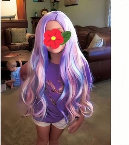 BERON Girls Purple Long Wig with Braided Women Straight Long Braids Wigs for Cosplay Costume or Party in Saudi Arabia
