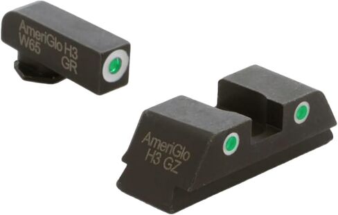 Ameriglo Classic Tritium الأمامية/الخلفية مربعة 3 نقطة مربع مجموعة متوافقة مع Glock Gen 1-4 9mm/.40/.380 ، Gen 5 10mm/.45 in Saudi Arabia
