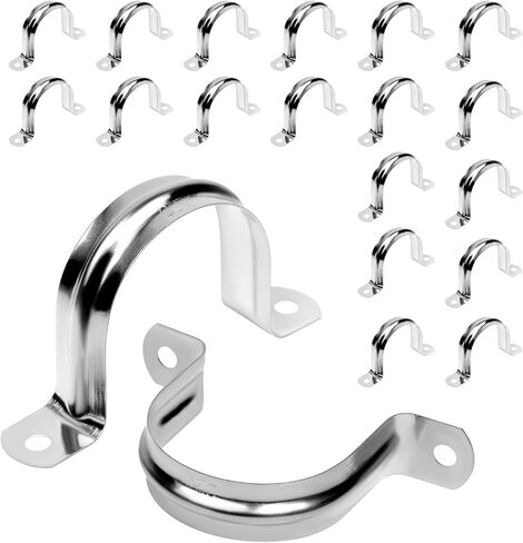 30Pcs 3/4 Inch Stainless Steel Conduit Clamps, 2 Hole Strap U Bracket Rigid Pipe Strap, Tension Clips U-tube Clamp for Pipe Fixing on Various Surfaces in Saudi Arabia