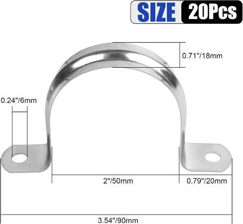 30Pcs 3/4 Inch Stainless Steel Conduit Clamps, 2 Hole Strap U Bracket Rigid Pipe Strap, Tension Clips U-tube Clamp for Pipe Fixing on Various Surfaces in Saudi Arabia