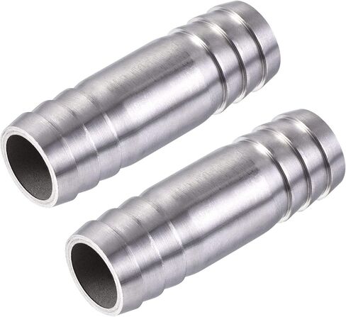 uxcell Barb Hose Fitting, 15x50mm Straight Coupler Quick Connector for 5/8 Inch ID Hose, 304 Stainless Steel, Pack of 2 in Saudi Arabia