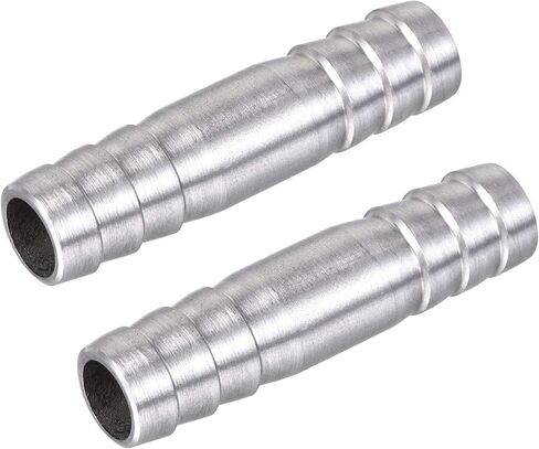 uxcell Barb Hose Fitting, 15x50mm Straight Coupler Quick Connector for 5/8 Inch ID Hose, 304 Stainless Steel, Pack of 2 in Saudi Arabia
