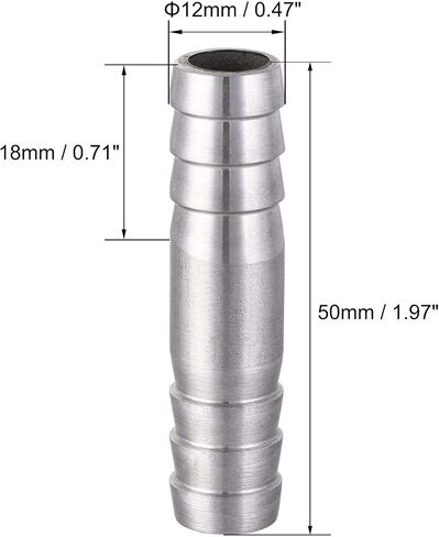 uxcell Barb Hose Fitting, 15x50mm Straight Coupler Quick Connector for 5/8 Inch ID Hose, 304 Stainless Steel, Pack of 2 in Saudi Arabia