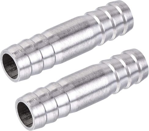 uxcell Barb Hose Fitting, 15x50mm Straight Coupler Quick Connector for 5/8 Inch ID Hose, 304 Stainless Steel, Pack of 2 in Saudi Arabia