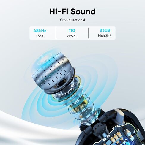 ULANZI A30 Tiny Mic Magnetic (White), Wireless Lavalier Microphone Mini Size, Noise Cancellation, 164 ft Range, 20H Battery Life, Lapel Microphone for Video Recording, DSLR, iPhones, Android, PC in Saudi Arabia