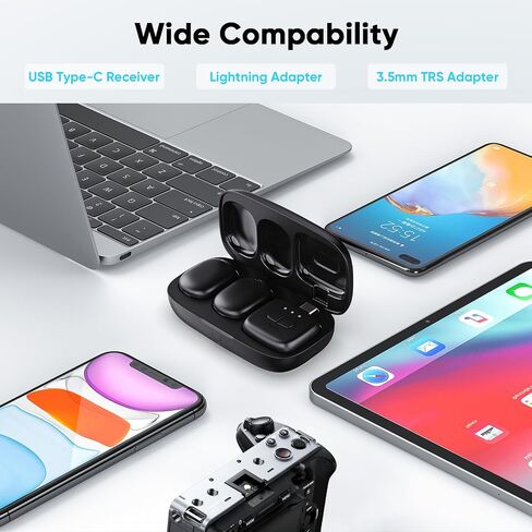 ULANZI A30 Tiny Mic Magnetic (White), Wireless Lavalier Microphone Mini Size, Noise Cancellation, 164 ft Range, 20H Battery Life, Lapel Microphone for Video Recording, DSLR, iPhones, Android, PC in Saudi Arabia