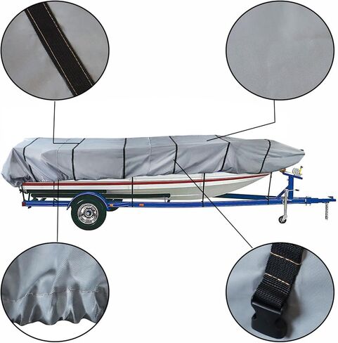 munirater 16Ft Boat Cover Heavy Duty Trailerable Replacement for Jon Boat Grey in Saudi Arabia