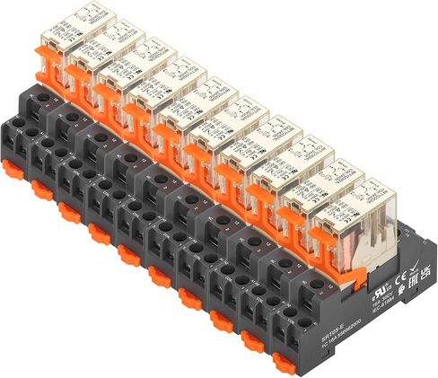 2Pack Power Relay RFT1CO024L, DC 24V Coil, 5 Pin 12A, SPDT 1NO 1NC, with LED Indicator Light and Plastic Clip Socket Base UL Certification (2) in Saudi Arabia
