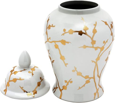 Red Lantern 18" White Flowers on Orange Temple Jar in Saudi Arabia