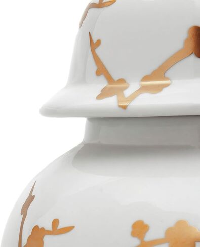 Red Lantern 18" White Flowers on Orange Temple Jar in Saudi Arabia