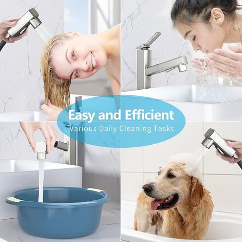 MIAOHUI Pull Out Single Hole Bathroom Faucet, 3 Spray Mode Single Handle Bathroom Faucets for Sink 1 Hole, Bathroom Sink Faucet with Pull Down Sprayer, Vanity Faucet with Fountain Mode, Matte Black in Saudi Arabia