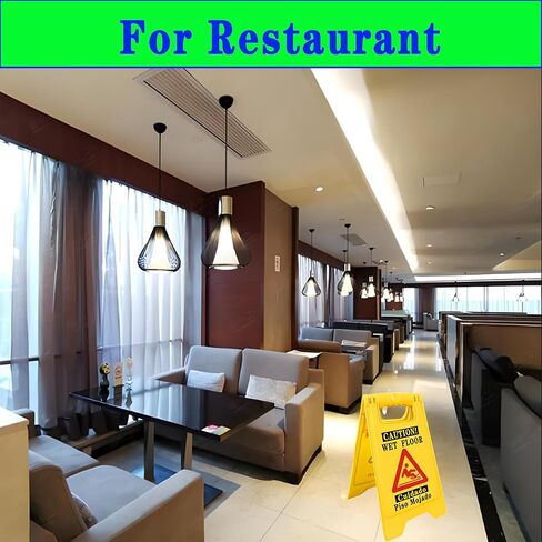 Thicken Caution Wet Floor Sign, 16.6inch Yellow Double-Sided Folding A-Shaped Frame Design, Bilingual Caution Message,Suitable for subway，airports, hotels, schools, etc（1 pack ） in Kuwait