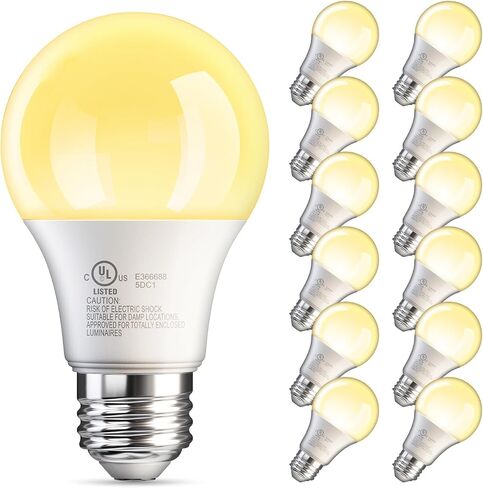 TJOY 6 Pack A19 LED Light Bulbs, 60 Watt Equivalent LED Bulb, Soft Warm White 2700K, Efficient 9W, E26 Standard Base, Non Dimmable Energy Saving Lightbulb, 800LM, 80 CRI, 120V, UL Listed in Saudi Arabia
