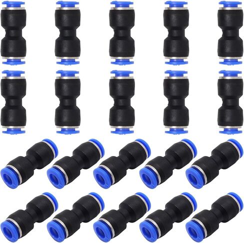 2 Pcs BVU-1/4" OD Push Connect Valve, Ball Valve Air Flow Control Valve Pneumatic Push to Connect Fitting, Quick Connect Valve Straight Union Valve Tube Fittings Air Compressor Valve in Saudi Arabia
