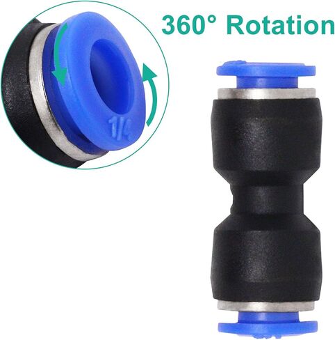 2 Pcs BVU-1/4" OD Push Connect Valve, Ball Valve Air Flow Control Valve Pneumatic Push to Connect Fitting, Quick Connect Valve Straight Union Valve Tube Fittings Air Compressor Valve in Saudi Arabia