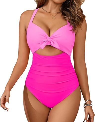 Aqua Eve Women Cut One Piece Swimsuit - Sumy Control Suit Pass Up Monokini Swimwear 2025 in Kuwait