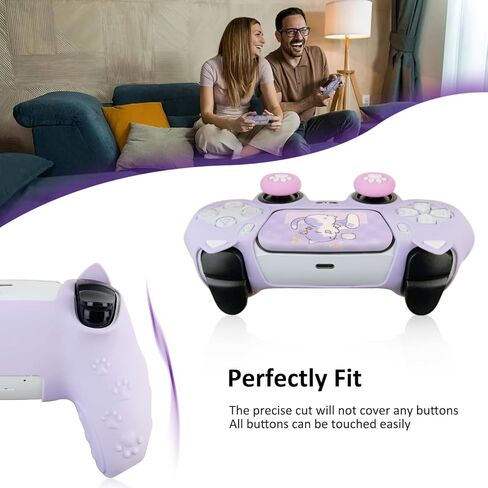 جلد وحدة التحكم PS5 ، علبة غطاء تحكم مضادة للانزلاق مع أغطية قبضة الإبهام لـ PlayStation 5 DualSense Wireless Controller (Pink) in Kuwait