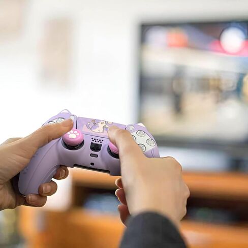 جلد وحدة التحكم PS5 ، علبة غطاء تحكم مضادة للانزلاق مع أغطية قبضة الإبهام لـ PlayStation 5 DualSense Wireless Controller (Pink) in Kuwait