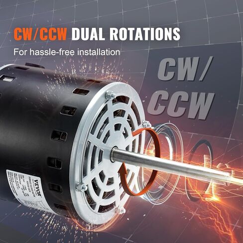 VEVOR 1/2HP Furnace Blower Motor 1720RPM, 115V 7.1A Belt Drive Blower Motor Single Phase - 0.5" Shaft Diameter, 1.6" Shaft Length, CW/CCW Rotation in Saudi Arabia