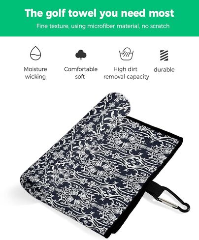 Butterfly Golf Towel 16"x24" Microfiber Glof Towels for Golf Bag, Waffle Pattern Golf Club Cleaning Towel with Carabiner Clip Golf Gift for Women & Men, Pastoral Style Artistic Butterfly Gradient Blue in Kuwait