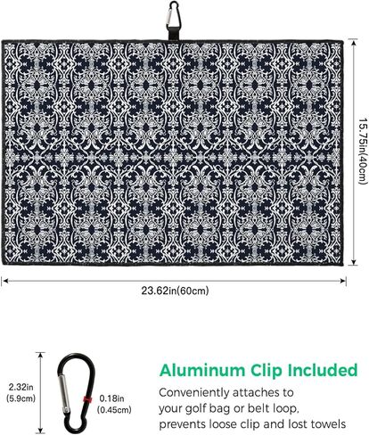 Butterfly Golf Towel 16"x24" Microfiber Glof Towels for Golf Bag, Waffle Pattern Golf Club Cleaning Towel with Carabiner Clip Golf Gift for Women & Men, Pastoral Style Artistic Butterfly Gradient Blue in Kuwait