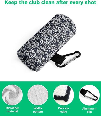 Butterfly Golf Towel 16"x24" Microfiber Glof Towels for Golf Bag, Waffle Pattern Golf Club Cleaning Towel with Carabiner Clip Golf Gift for Women & Men, Pastoral Style Artistic Butterfly Gradient Blue in Kuwait