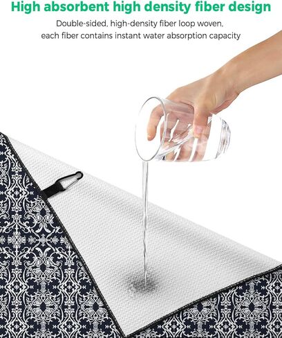 Butterfly Golf Towel 16"x24" Microfiber Glof Towels for Golf Bag, Waffle Pattern Golf Club Cleaning Towel with Carabiner Clip Golf Gift for Women & Men, Pastoral Style Artistic Butterfly Gradient Blue in Kuwait