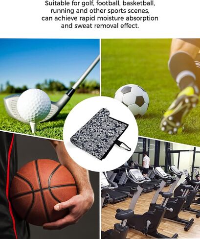 Butterfly Golf Towel 16"x24" Microfiber Glof Towels for Golf Bag, Waffle Pattern Golf Club Cleaning Towel with Carabiner Clip Golf Gift for Women & Men, Pastoral Style Artistic Butterfly Gradient Blue in Kuwait