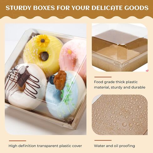 Small Charcuterie Boxes with Clear Lids Square Dessert Boxes To Go Disposable Food Containers for Cookie Sandwich Cake Slice 5.3x4.9x2.5INCH（White, 60 Pack） in Kuwait