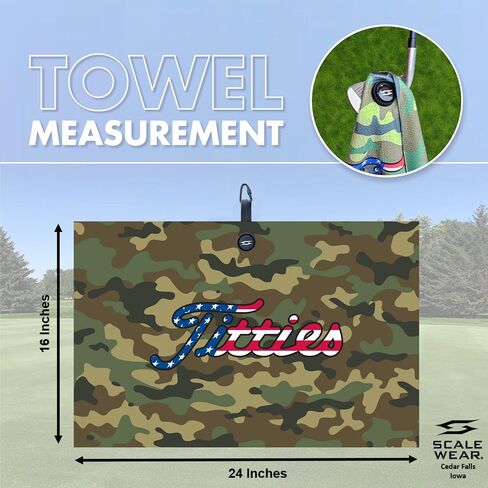 Funny Magnetic Golf Towel Gift - Premium Waffle Microfiber Ball Marker Cart Bag Carabiner Clip Holder Accessories Men Birthday Dad Hat Black White (Black TT-37) in Saudi Arabia