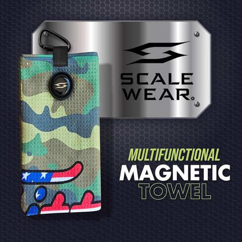 Funny Magnetic Golf Towel Gift - Premium Waffle Microfiber Ball Marker Cart Bag Carabiner Clip Holder Accessories Men Birthday Dad Hat Black White (Black TT-37) in Saudi Arabia