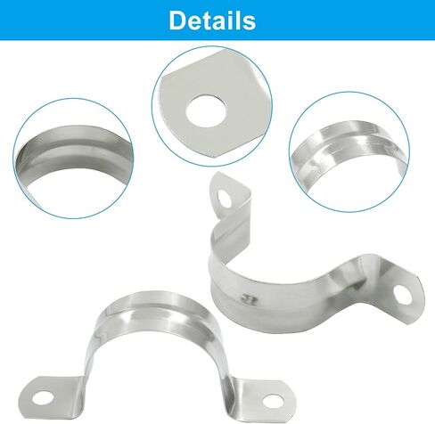 Litoexpe 60Pcs 3/4 Inch Rigid Pipe Strap, M20 Stainless Steel Conduit Clamps 2 Holes Cable U Bracket Pipe Clamp for Fixing Pipe or Cable in Kuwait