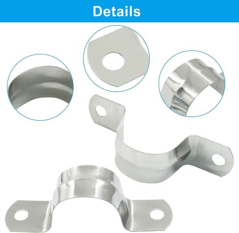 Litoexpe 60Pcs 3/4 Inch Rigid Pipe Strap, M20 Stainless Steel Conduit Clamps 2 Holes Cable U Bracket Pipe Clamp for Fixing Pipe or Cable in Kuwait