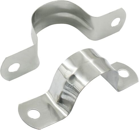 Litoexpe 60Pcs 3/4 Inch Rigid Pipe Strap, M20 Stainless Steel Conduit Clamps 2 Holes Cable U Bracket Pipe Clamp for Fixing Pipe or Cable in Kuwait