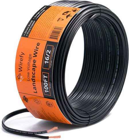 Wirefy 14/2 Low Voltage Landscape Lighting Copper Wire - 14-Gauge 2-Conductor 100 Feet | Low-Voltage Wire | Low Voltage Wiring | Low Voltage Wire 14/2 | Landscape Wire 14 2 in Saudi Arabia