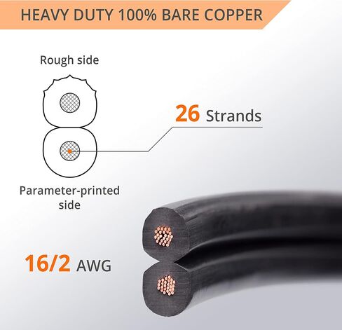 Wirefy 14/2 Low Voltage Landscape Lighting Copper Wire - 14-Gauge 2-Conductor 100 Feet | Low-Voltage Wire | Low Voltage Wiring | Low Voltage Wire 14/2 | Landscape Wire 14 2 in Saudi Arabia