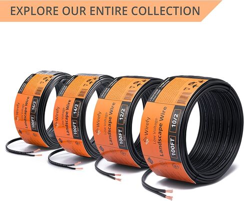 Wirefy 14/2 Low Voltage Landscape Lighting Copper Wire - 14-Gauge 2-Conductor 100 Feet | Low-Voltage Wire | Low Voltage Wiring | Low Voltage Wire 14/2 | Landscape Wire 14 2 in Saudi Arabia