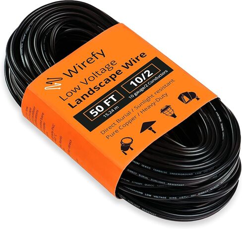 Wirefy 14/2 Low Voltage Landscape Lighting Copper Wire - 14-Gauge 2-Conductor 100 Feet | Low-Voltage Wire | Low Voltage Wiring | Low Voltage Wire 14/2 | Landscape Wire 14 2 in Saudi Arabia